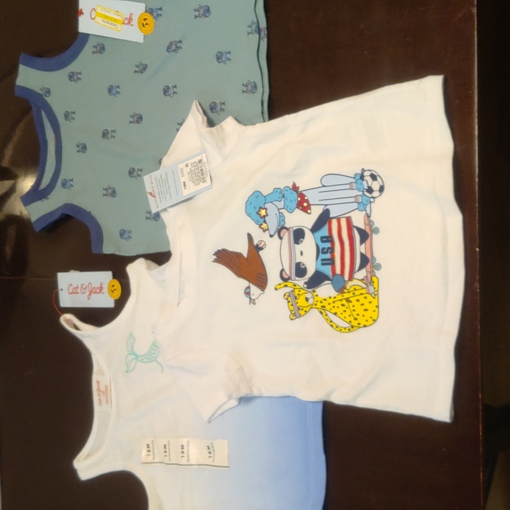 Three Cat & Jack t-shirts 18m